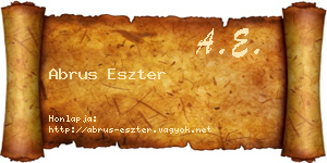 Abrus Eszter névjegykártya